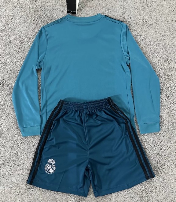 Real Madrid 2017/2018 third retro kids kit (top+shorts) long-sleeve