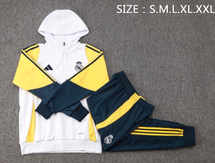 Real Madrid 2024/2025 hooded tracksuit white
