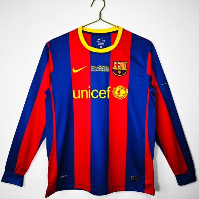 Barcelona 2010/2011 home retro shirt long-sleeve UCL final version messi