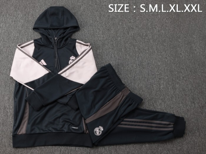 Real Madrid 2024/2025 hooded tracksuit dark grey