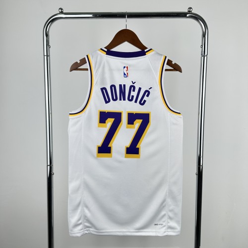 Lakers NBA Shirt 2023 Season White DONCIC 77
