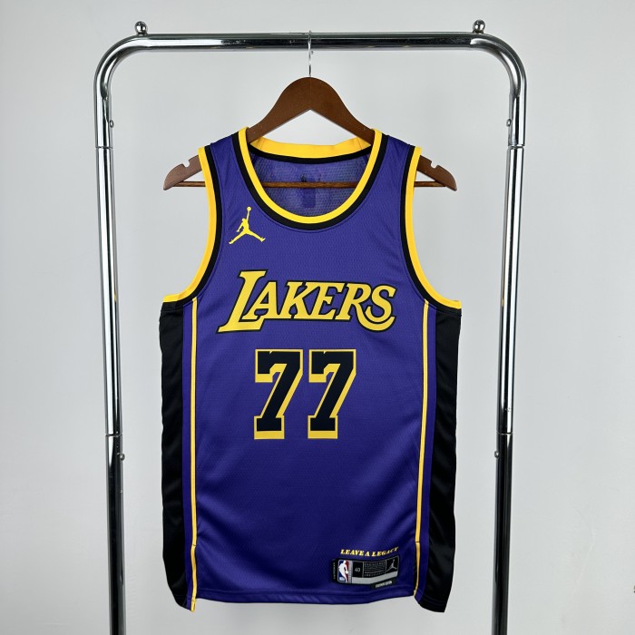 Lakers NBA Shirt 2023 Season Purple DONCIC 77