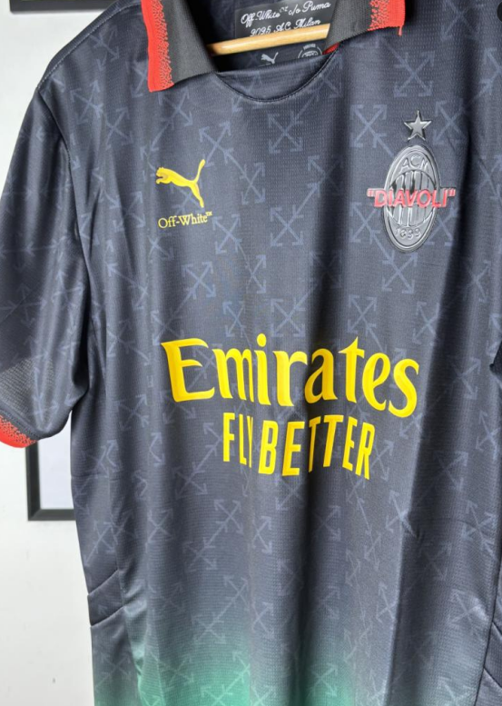AC Milan x Off-white 2024/2025 special shirt black
