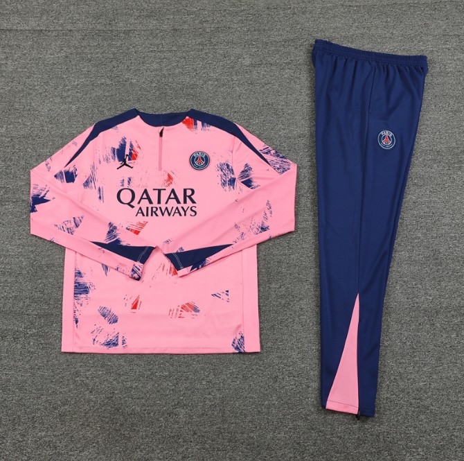 Paris Saint-Germain PSG 2024/2025 1/4 zipper JD tracksuit camouflage pink