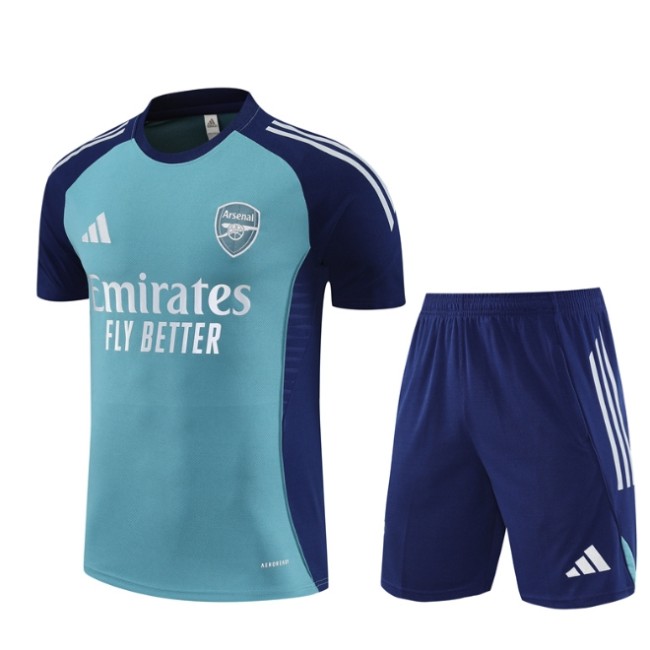 Arsenal 2025/2026 short sleeve and shorts tracksuit light blue