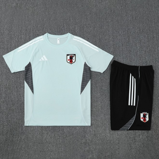 Japan 2025/2026 short sleeve and shorts tracksuit light grey