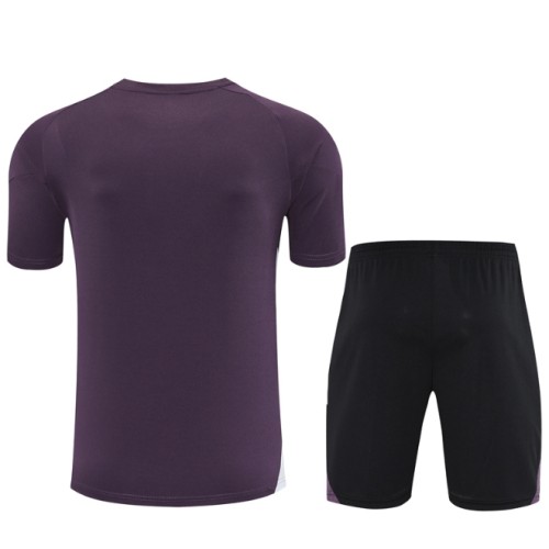 Manchester United 2025/2026 short sleeve and shorts tracksuit dark purple