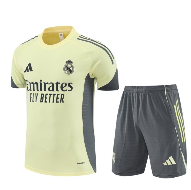 Real Madrid 2025/2026 short sleeve and shorts tracksuit yellow