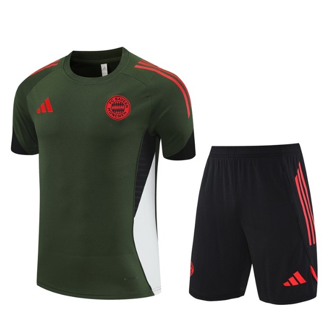 Bayren 2025/2026 short sleeve and shorts tracksuit green