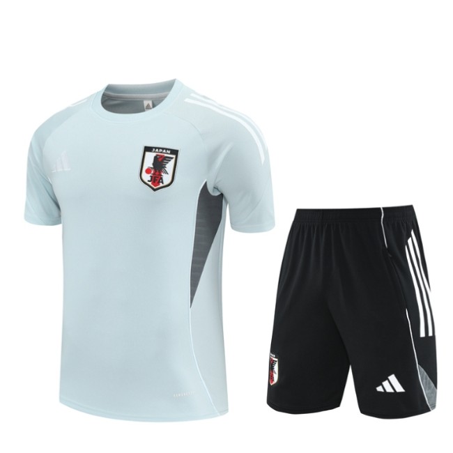 Japan 2025/2026 short sleeve and shorts tracksuit light grey