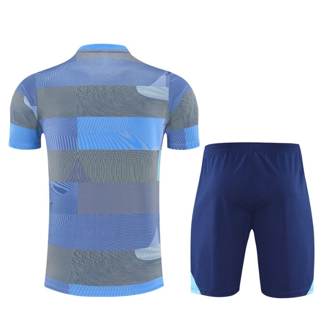 Real Madrid 2025/2026 short sleeve and shorts tracksuit blue and grey