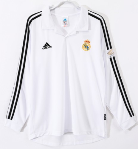 Real Madrid 2002/2003 home retro shirt long sleeve
