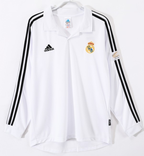 Real Madrid 2002/2003 home retro shirt long sleeve