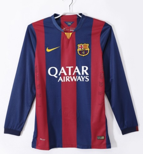 Barcelona 2014/2015 home retro shirt long sleeve Messi Neymar JR