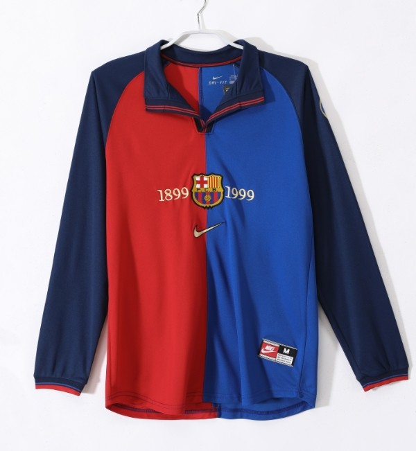 Barcelona 100th Anniversary Edition home retro shirt long-sleeve