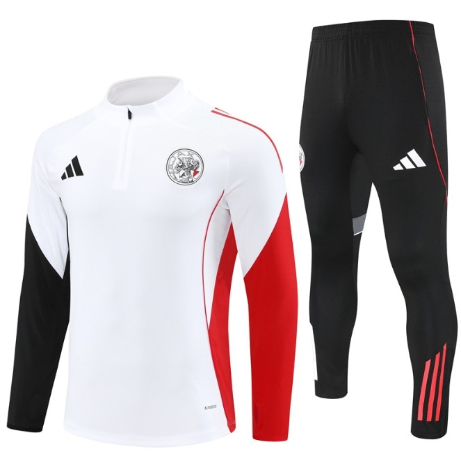 Ajax 2025/2026 1/4 zipper tracksuit white