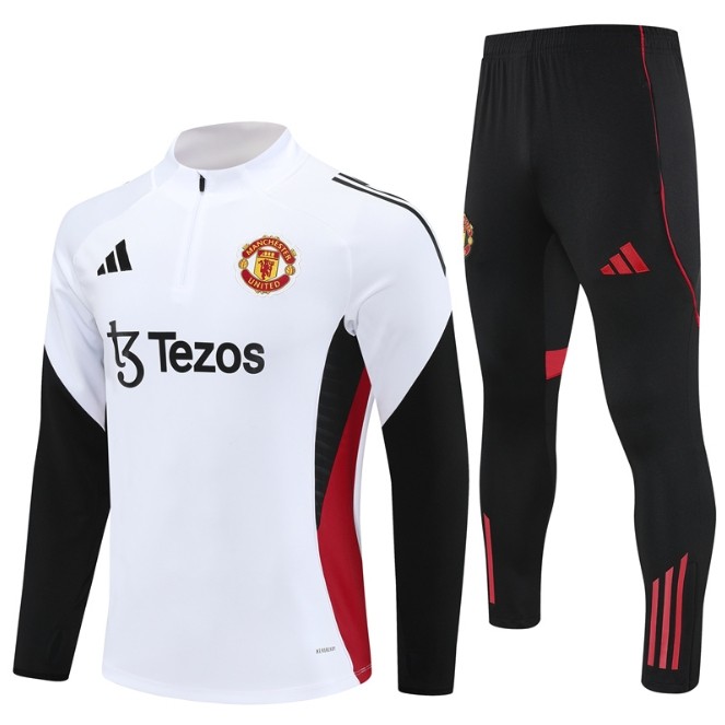 Manchester United 2025/2026 1/4 zipper tracksuit white