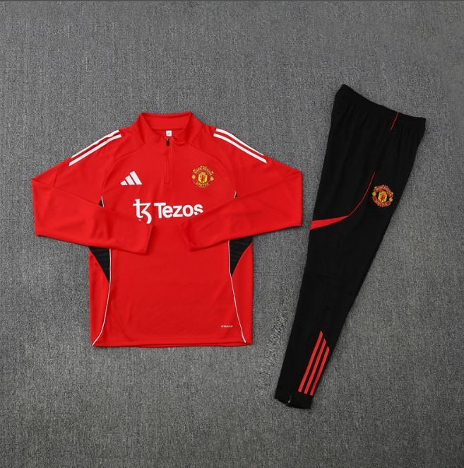 Manchester United 2025/2026 1/4 zipper tracksuit red
