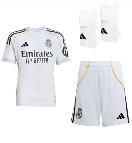 Real Madrid 2025/2026 home full set kit (Adult and Kids)