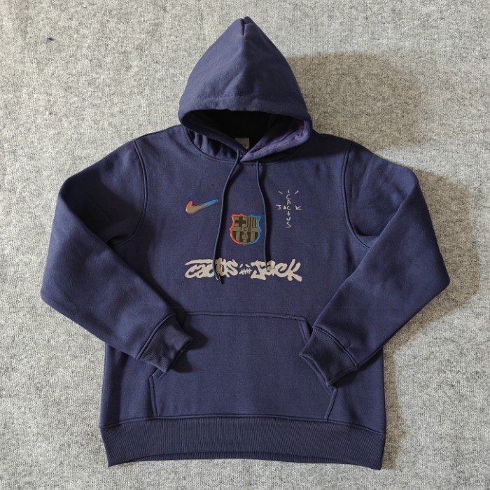 Barcelona x Travis Scott 2024/2025 royal blue hooded tracksuit (only the top)