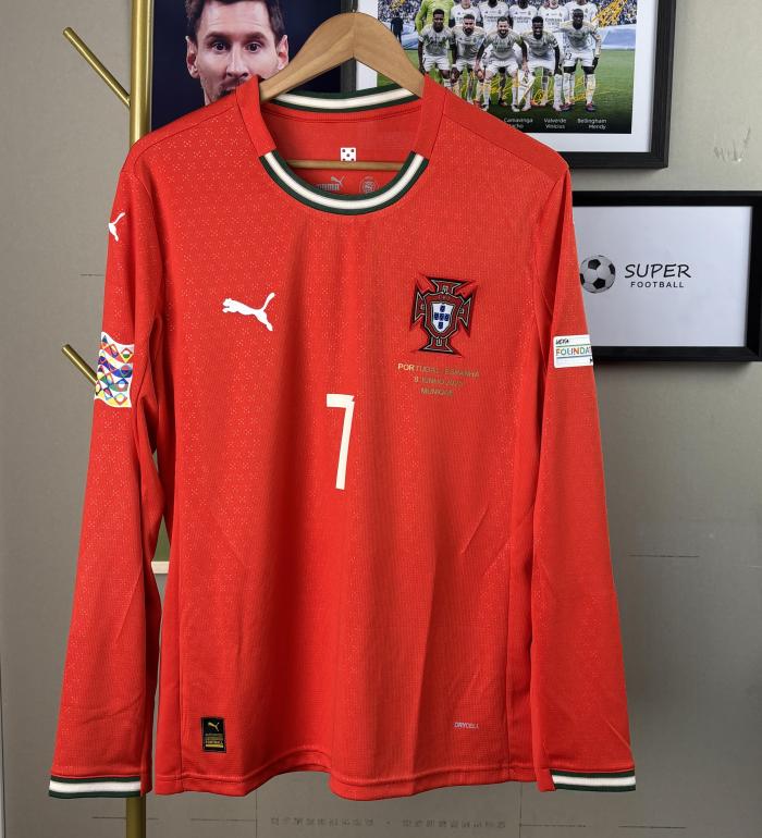 Portugal 2025 home shirt Ronaldo long-sleeve UEFA Nations League final version