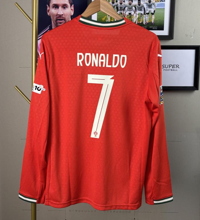 Portugal 2025 home shirt Ronaldo long-sleeve UEFA Nations League final version
