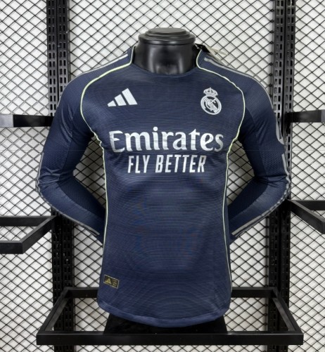 Real Madrid 2025/2026 away shirt long sleeve Player Version