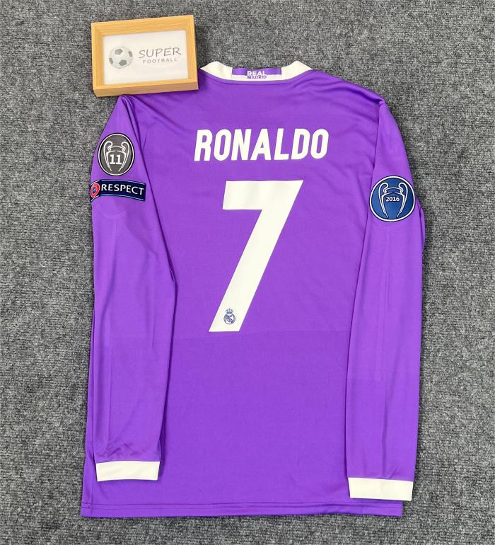 Real Madrid 2016/2017 away retro shirt long-sleeve Ronaldo