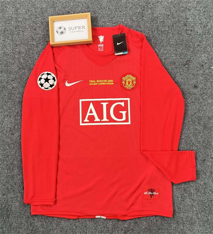Manchester United 2007/2008 home retro shirt long sleeve Ronaldo