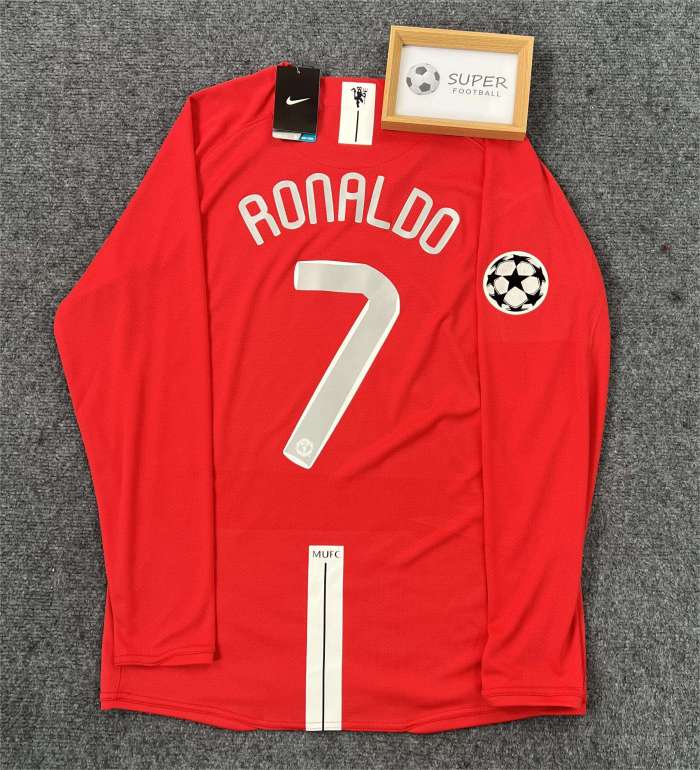 Manchester United 2007/2008 home retro shirt long sleeve Ronaldo