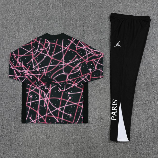 Paris Saint-Germain PSG 2025/2026 1/4  JD zipper tracksuit pink and black