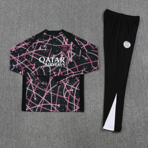 Paris Saint-Germain PSG 2025/2026 1/4  JD zipper tracksuit pink and black