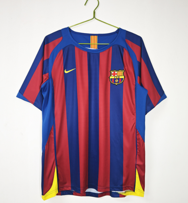 Barcelona 2005/2006 home retro shirt messi ronaldinho