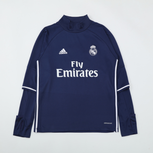 Real Madrid 2016/2017 retro 1/4 zipper tracksuit royal blue(top only)