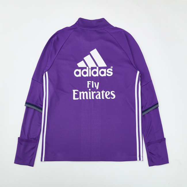 Real Madrid 2016/2017 retro 1/4 zipper tracksuit purple(top only)