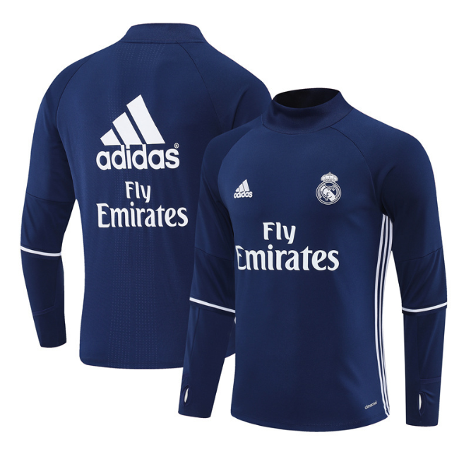 Real Madrid 2016/2017 retro 1/4 zipper tracksuit royal blue(top only)