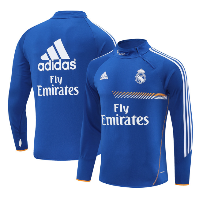 Real Madrid 2013/2014 retro 1/4 zipper tracksuit t blue(top only)
