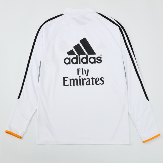 Real Madrid 2013/2014 retro 1/4 zipper tracksuit t white (top only)