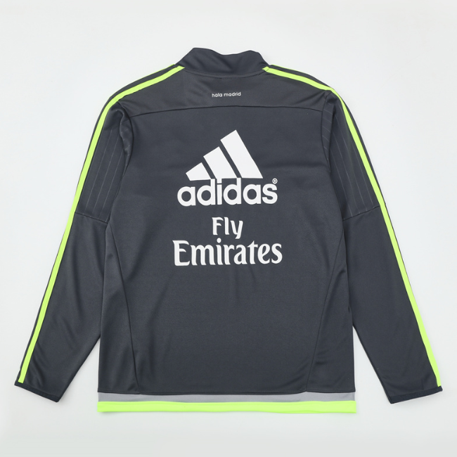 Real Madrid 2015/2016 retro 1/4 zipper tracksuit dark grey(top only)