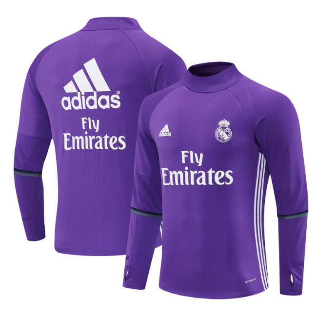 Real Madrid 2016/2017 retro 1/4 zipper tracksuit purple(top only)