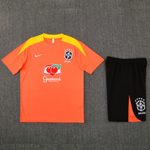 Brazi 2025 short sleeve and shorts tracksuit orange