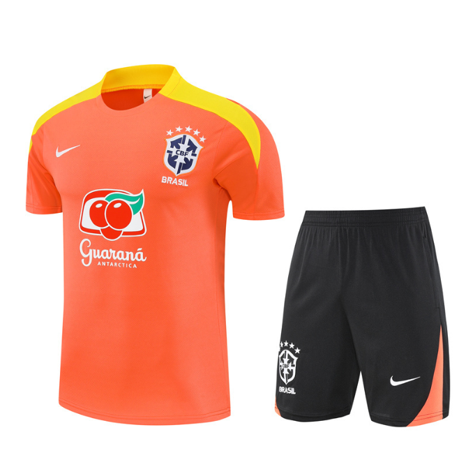 Brazi 2025 short sleeve and shorts tracksuit orange