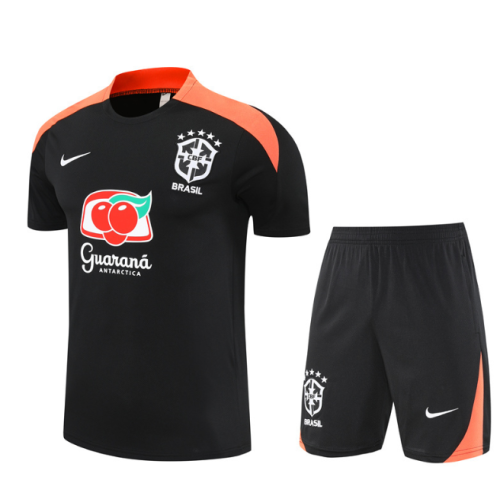 Brazi 2025 short sleeve and shorts tracksuit black