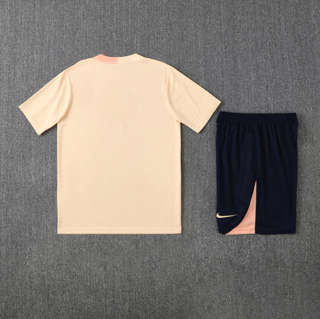 Barcelona 2025/2026 short sleeve and shorts tracksuit light yellow