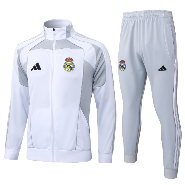 Real Madrid 2025/2026 jacket tracksuit White and Grey