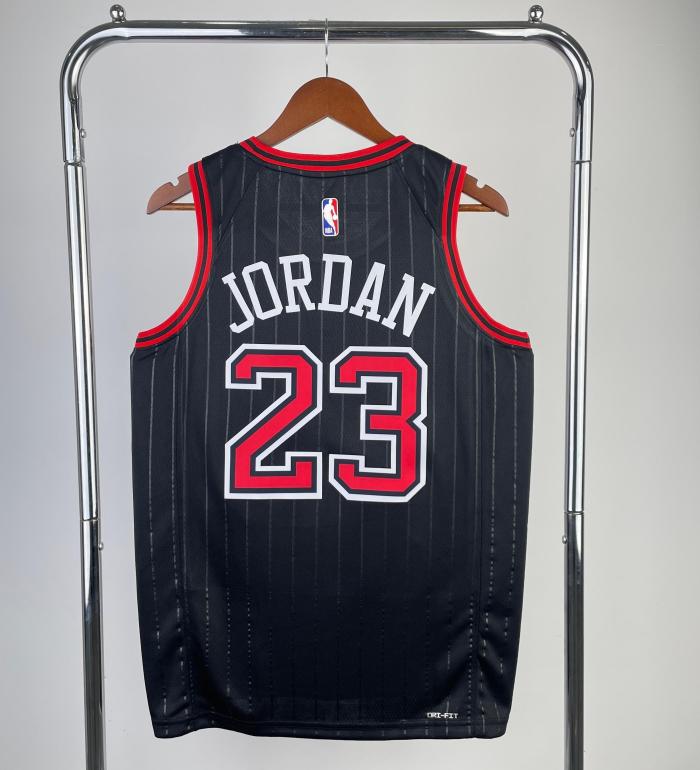 Chicago Bulls NBA jersey shirt 2023 season black Jordan 23