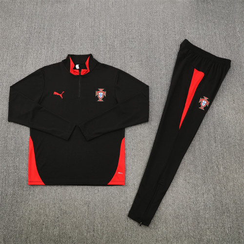 Portugal 2025/2026 1/4 zipper tracksuit black