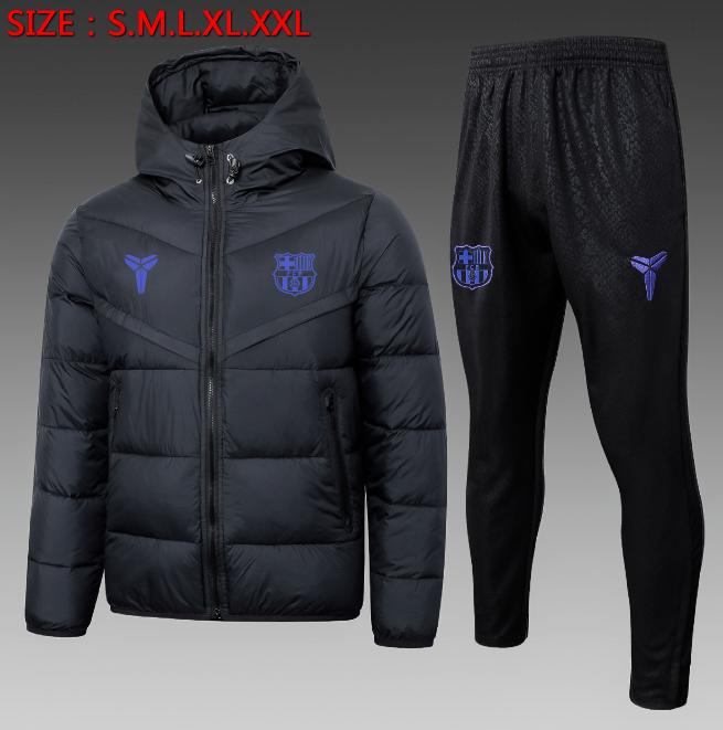 Barcelona cotton hooded tracksuit black