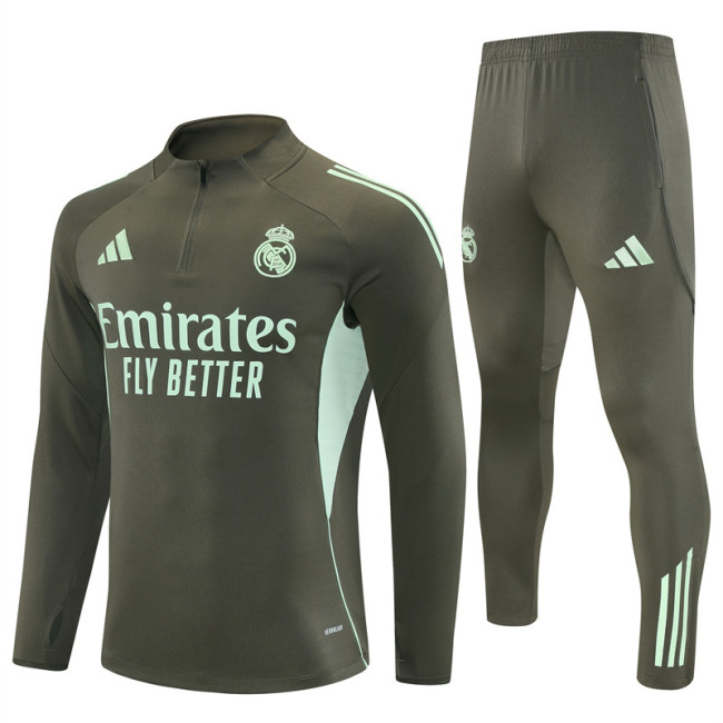 Real Madrid 2025/2026 1/4 zipper tracksuit Khaki