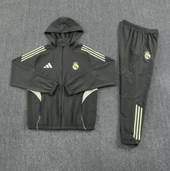 Real Madrid 2025/2026 windbreaker dark green suit